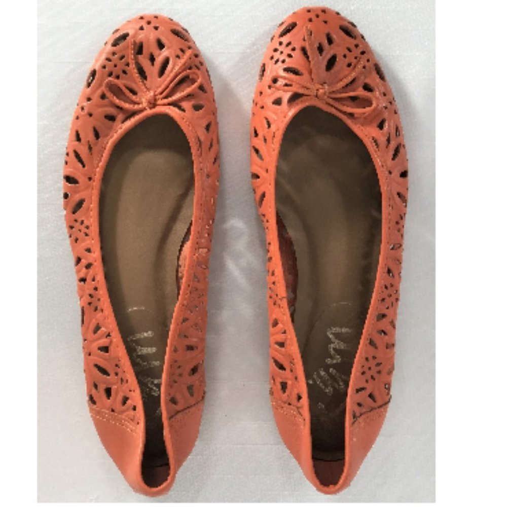 K&M Orange Leather Flats